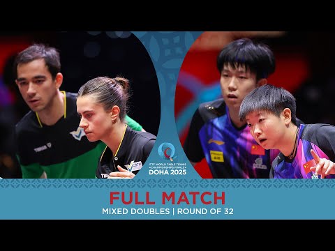 مسابقه دوبل پینگ پنگ هوگو کالدرانو/برونا تاکاهاشی در برابر وانگ چوکین/سان یینگشا | قهرمانی جهان 2025 | مرحله یک سی و دوم