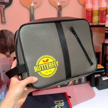 کیف راکت 5 زیپ باترفلای رنگ طوسی-زرد