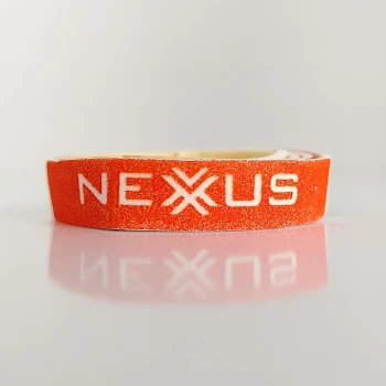 نوار دور راکت ضربه گیر فومی جوو نکسوس رنگ نارنجی خط دار سفید-مشکی