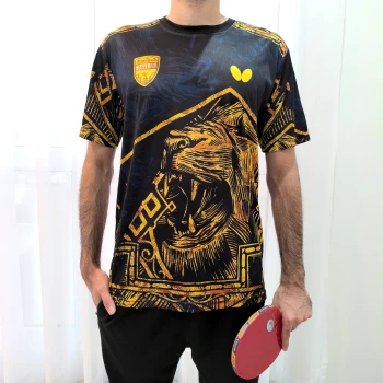 تیشرت باترفلای رنگ سرمه ای-طلایی