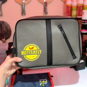 کیف راکت 5 زیپ باترفلای رنگ طوسی-زرد